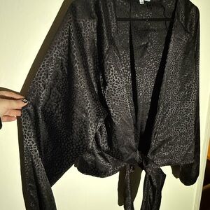 Emory Park Charcoal Patterned Top